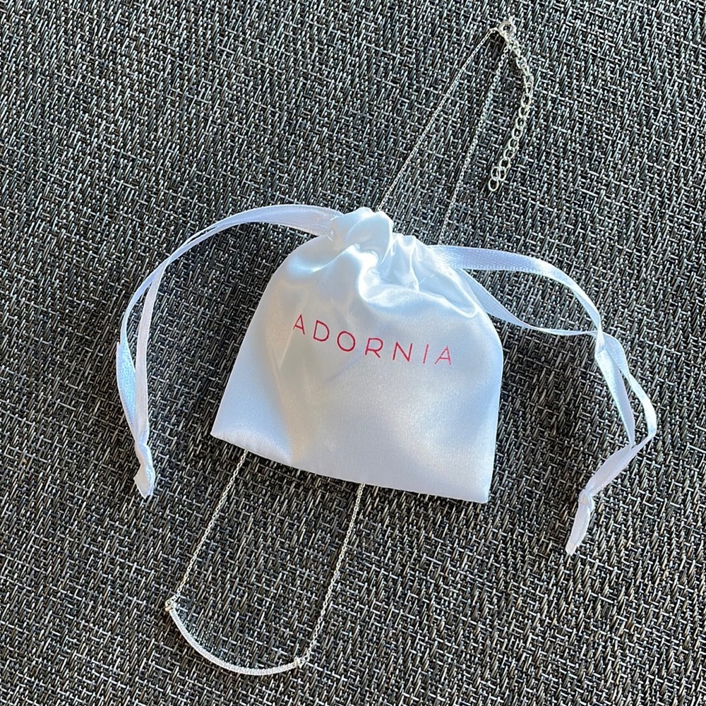 ADORNIA Crystal Curved Bar Necklace